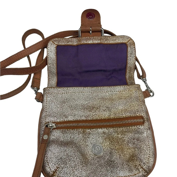 Tano metallic leather small crossbody bag purse - Picture 3 of 7